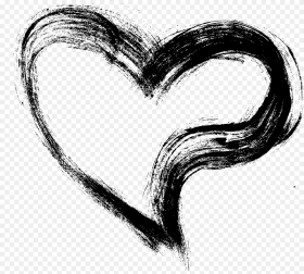 Hearts Png Black and White Transparent Png 