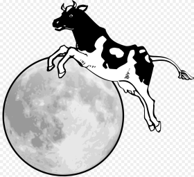 The Cow Jumps Over the Moon Clip Arts