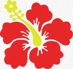 Flower Shoeblackplant Hawaiian Hibiscus Sticker Clip Hawaiian Tropical
