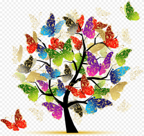 Butterfly Tree Illustration Butterfly Tree of Life