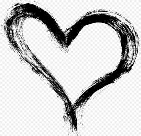 Hearts Png Black and White Transparent Png