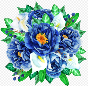 Bouquet Vector Blue Flower Hd Png