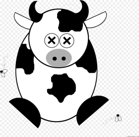 Cartoon Cow Animal Free Black White Clipart Images