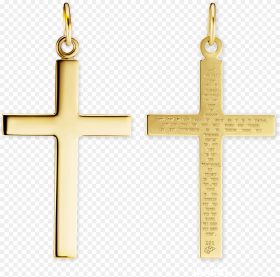 K Gold Cross Pendant With Lord S Prayer