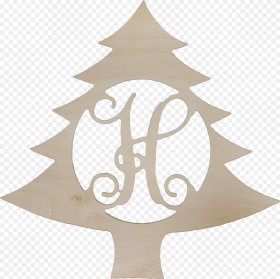 Christmas Tree Wood Monogram Hd Png Download