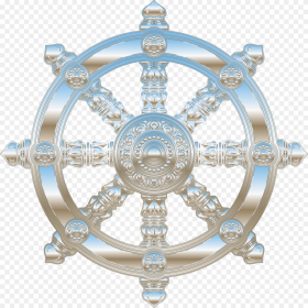 Environment Mapped Chrome Ornate Dharma Wheel Clip Wheel