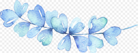 Watercolor Blue Leaf Png Transparent