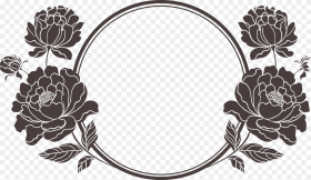 Flower Frame Clipart Black and White Hd Png