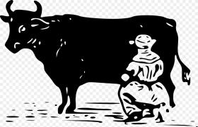 Milking a Cow Clip Arts Milking Cow Black