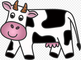 Animated Dairy Cow Clipart Cartoon Hd Png Download