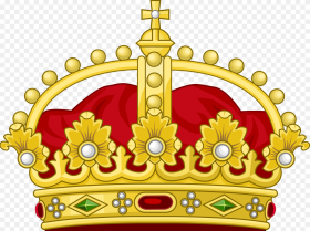Gold and Red Crown png Cartoon With Diamonds
