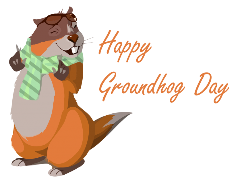happy groundhog day png cartoon
