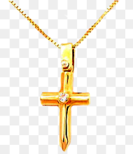 Ct Yellow Gold Cross With Diamond Set Cross