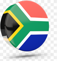 Glossy Round Icon D South Africa Flag D