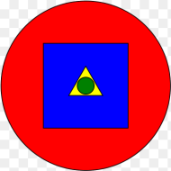 Blue Circle in Red Square Png