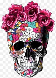 Flower Skull Calavera Crown Creative Rose Clipart Skull