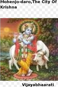 Lord Krishna With Cow Hd Png Download