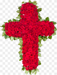 Floral Cross White and Red Png HD