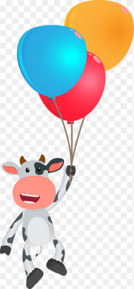 Cow Holding a Balloon Hd Png Download