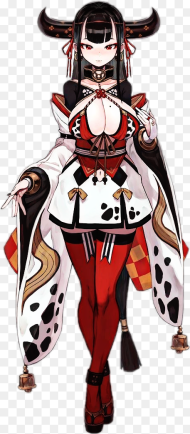 Anime Animegirl Sexy Cow Fighter Horns Red Socks