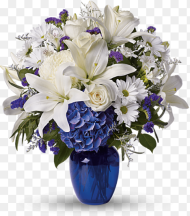 Beautiful in Blue Flower Arrangement Hd Png