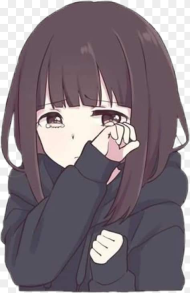 Cute Anime Girl Crying Png HD
