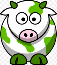 Green Cow Svg Clip Arts Cartoon Cow Transparent
