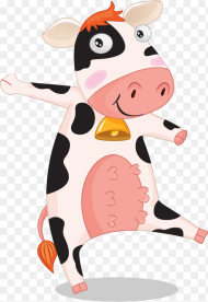 Cartoon Cow and Milk Hd Png Download