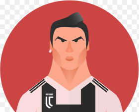 The Flat Design Portrait of Cristiano Ronaldo Flat