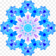 Mandala Blue Flowers Hd Png Download