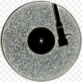 Turntable Pin Silver Glitter Circle Png