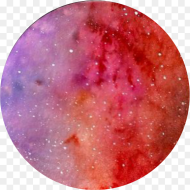 Red Orange Purple Watercolor Stars Circle Nebula Hd