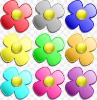 Different Color Flower Clipart Hd Png