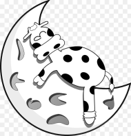 Cow Sleeping on the Moon Svg Clip Arts 