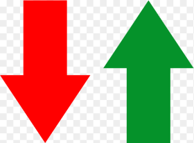 Green Arrow Pointing Up Next to a Red
