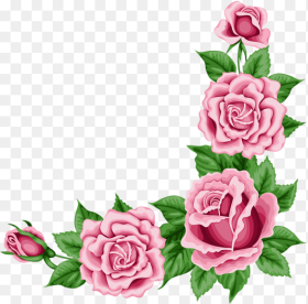 Romantic Pink Flower Border Transparent Png Transparent Pink