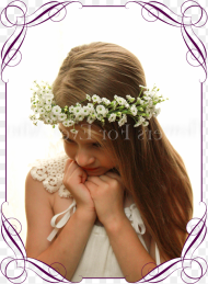 Silk Artificial White Wedding Floral Crown Halo With