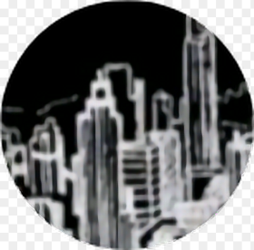 City Skyline Skyscraper Black Outline White Circle Hd