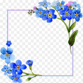 Flowers Watercolor Cover Vector Frame Watercolor Blue Flower