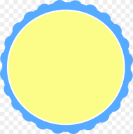 Light Blue Pale Yellow Scallop Circle Frame Clip