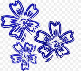 Navy Blue Clipart Flower Design Png HD