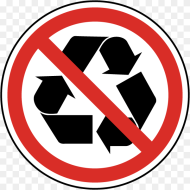 Not Recyclable Label Recycling Sign Crossed Out Hd