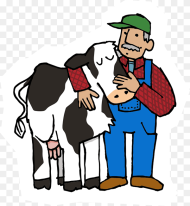 Cow and Farmer W Cow and Farmer Clipart