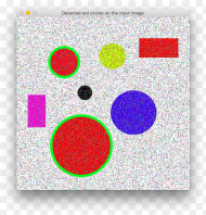 Circles and Rectangles With Noise Median Filter Detected