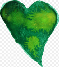 Green Water Color Heart Hd Png Download