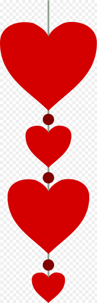 Hearts in a Vertical Line Png Image Vertical