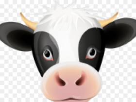 Transparent Cow Face Clipart Black and White Cartoon
