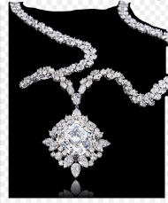 Asscher Cut Gemstones Necklace Png