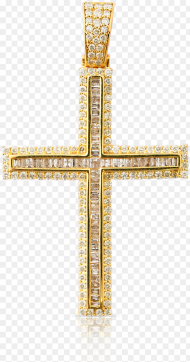 K Yellow Gold Baguette Cross Pendant Cross Hd