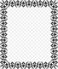 Floral Frame Clip Art Border Black and White